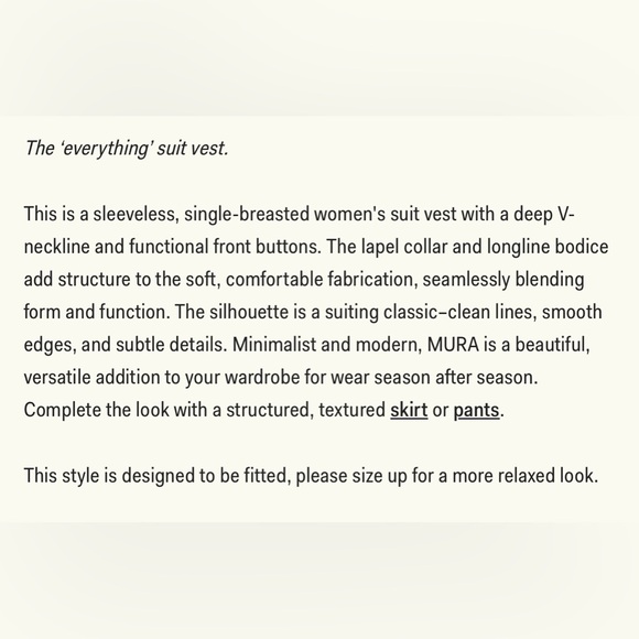 MESHKI SUITING VEST. SMALL. IVORY. NEW WITH TAGS. - Picture 5 of 6